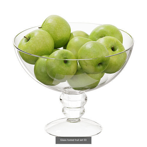 Glass footed fruit 3D Model Pack 6