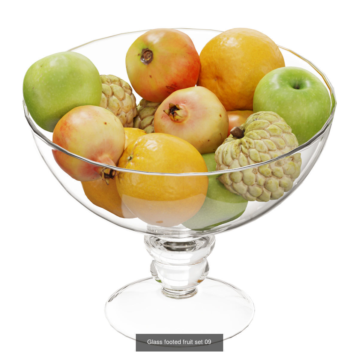 Glass footed fruit 3D Model Collection_11