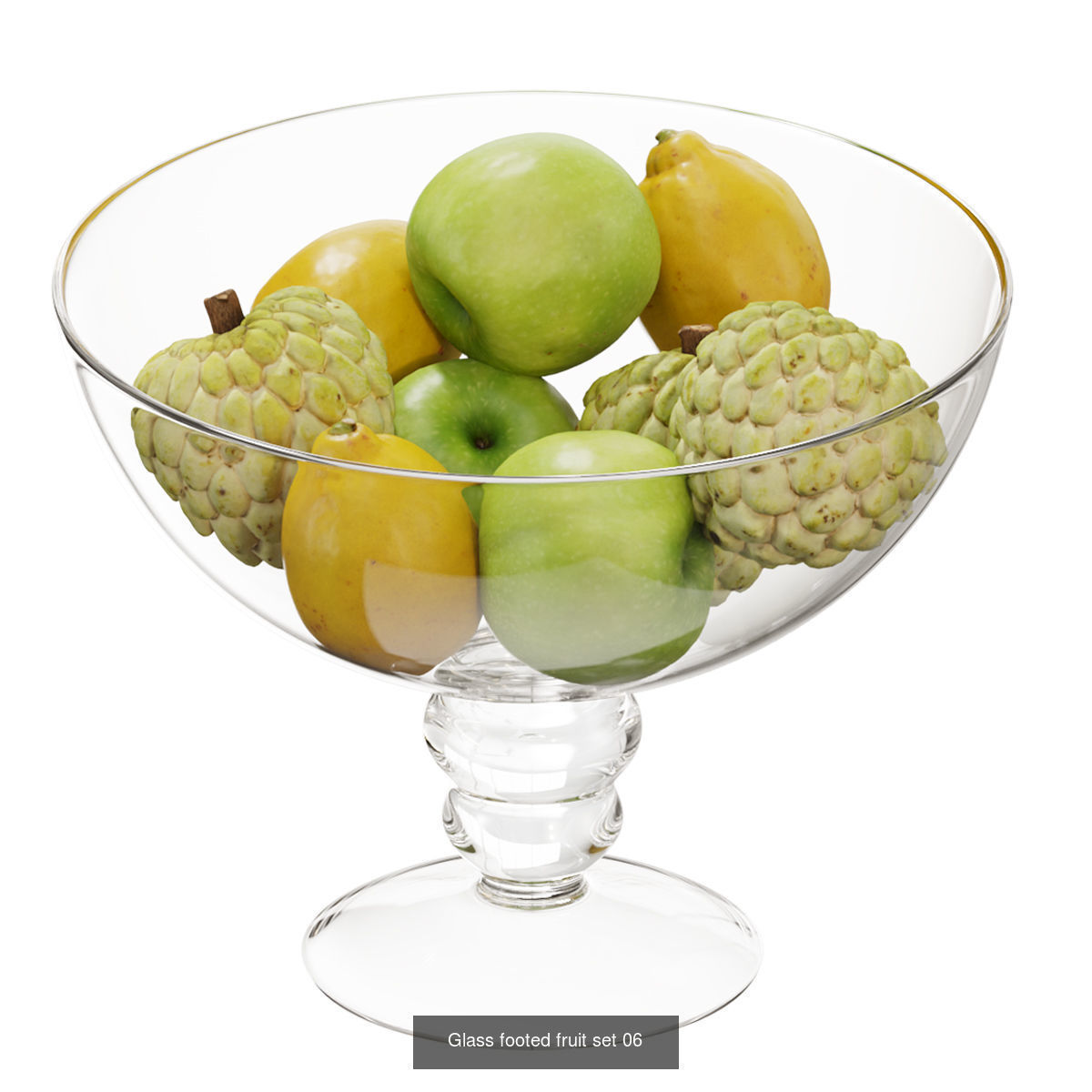 Glass footed fruit 3D Model Collection_8