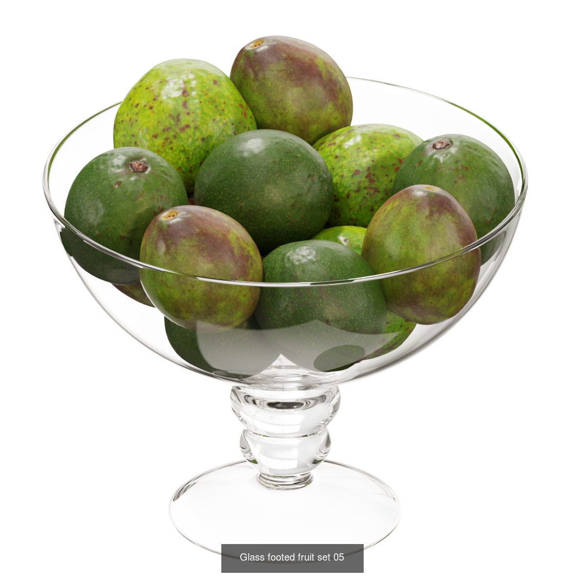 Glass footed fruit 3D Model Collection_7