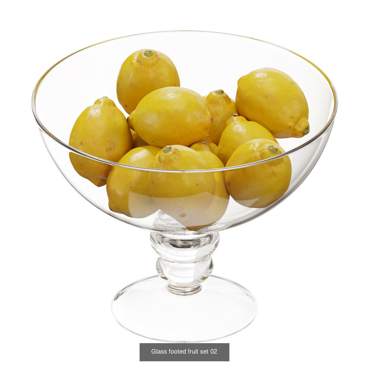 Glass footed fruit 3D Model Collection_4