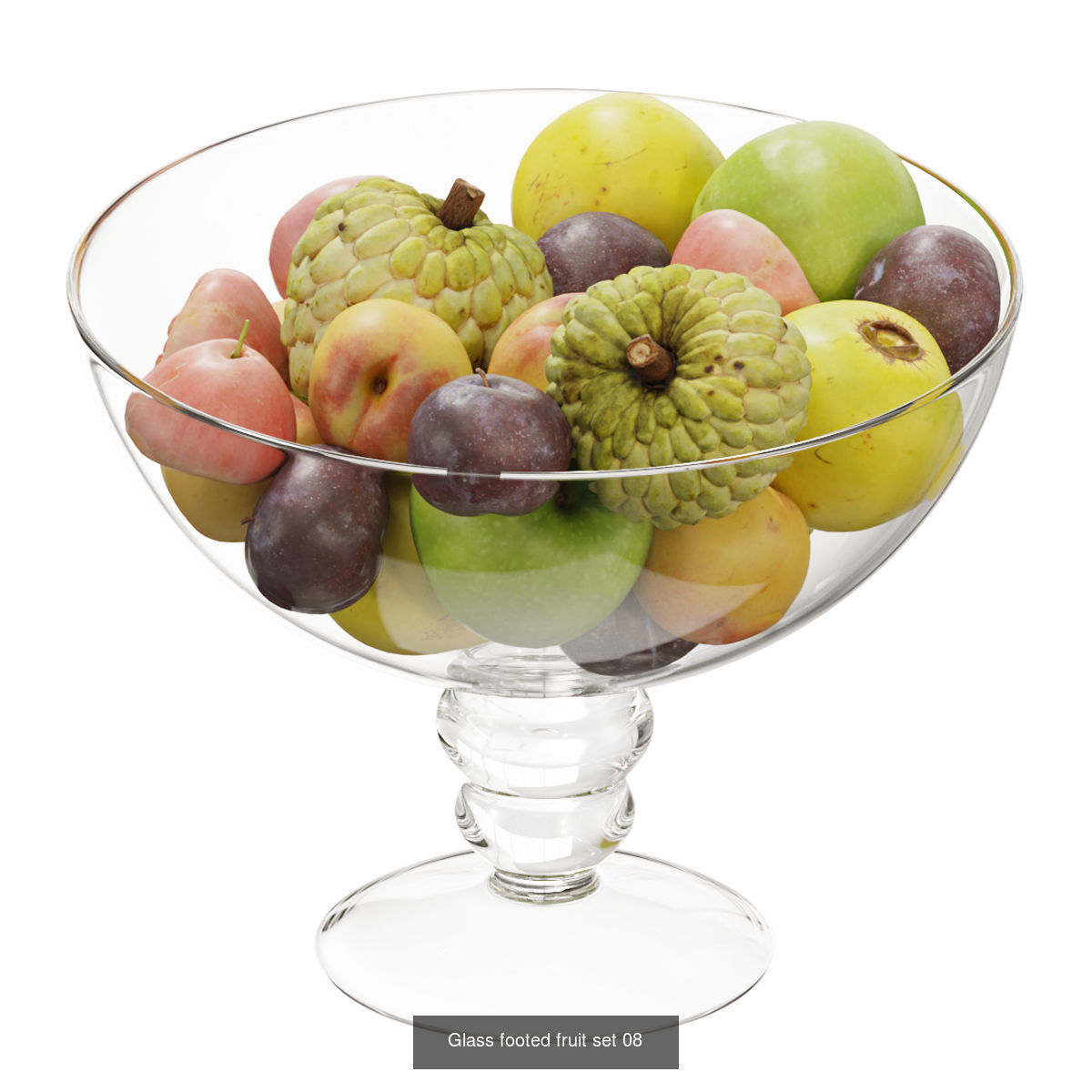 Glass footed fruit 3D Model Collection_10