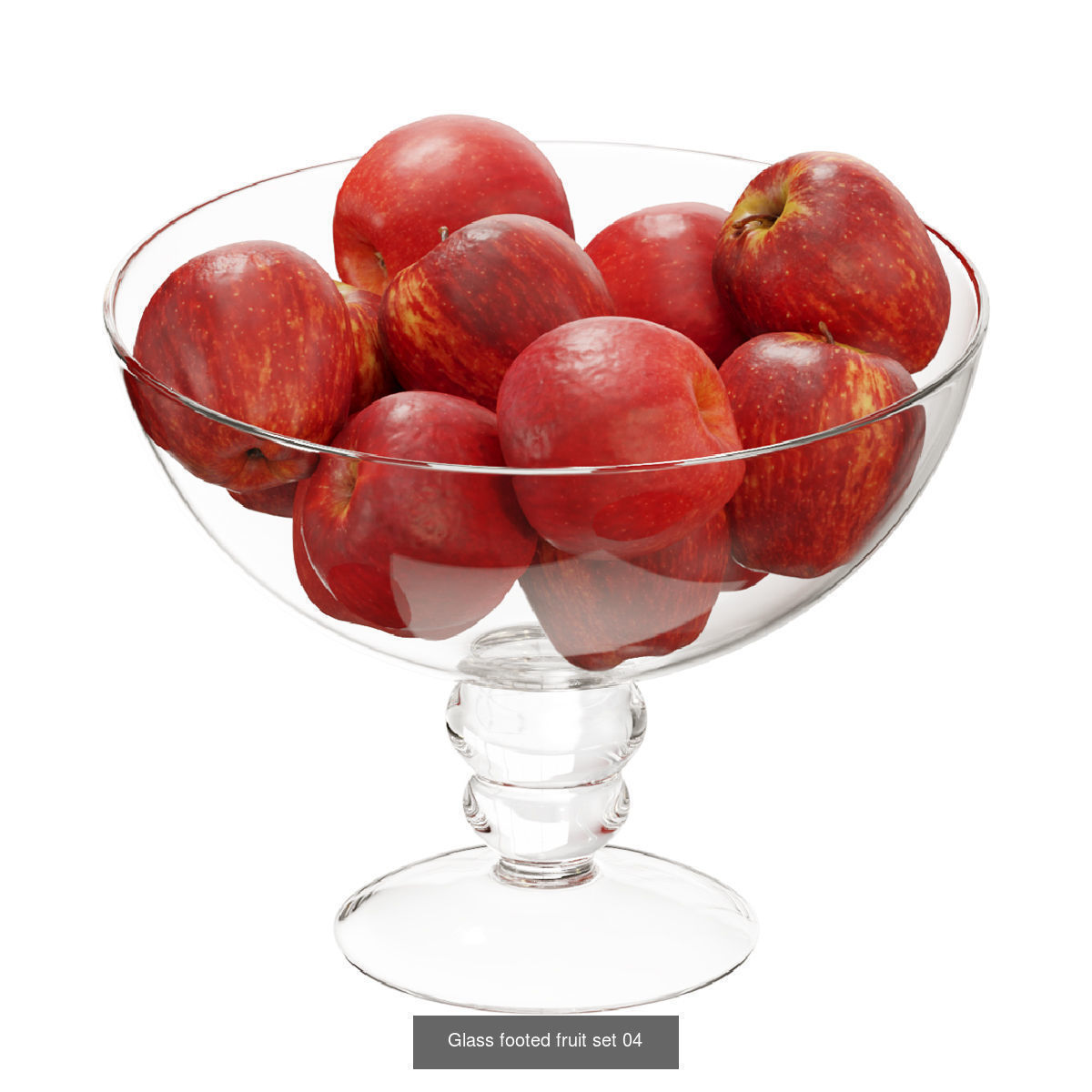 Glass footed fruit 3D Model Collection_6