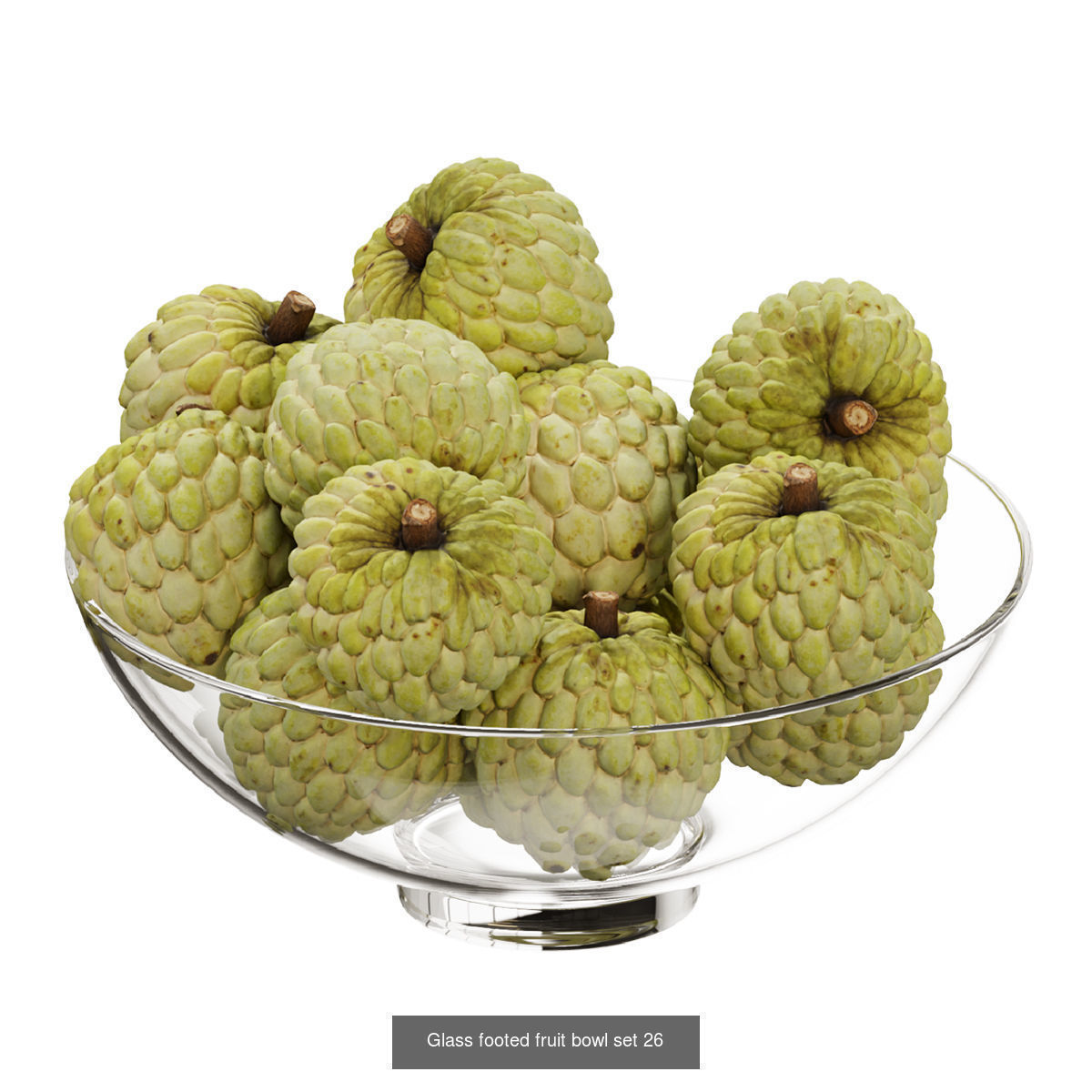 Glass footed fruit 3D Model Collection_28