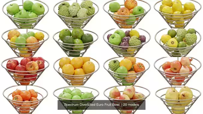 Spectrum Diversified Euro Fruit Bowl  3D Model Collection