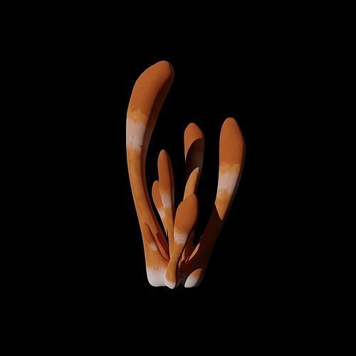 Cordyceps Cluster Low-poly 3D model