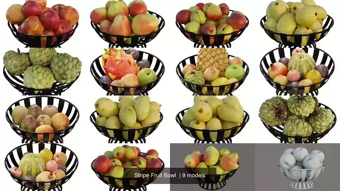 Stripe Fruit Bowl 