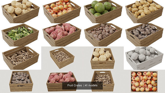 Fruit Crates  3D Model Pack 5