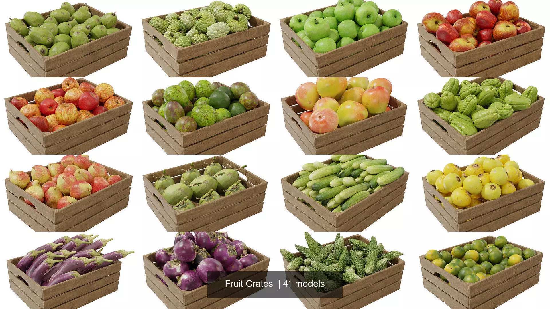 Fruit Crates  3D Model Collection_0