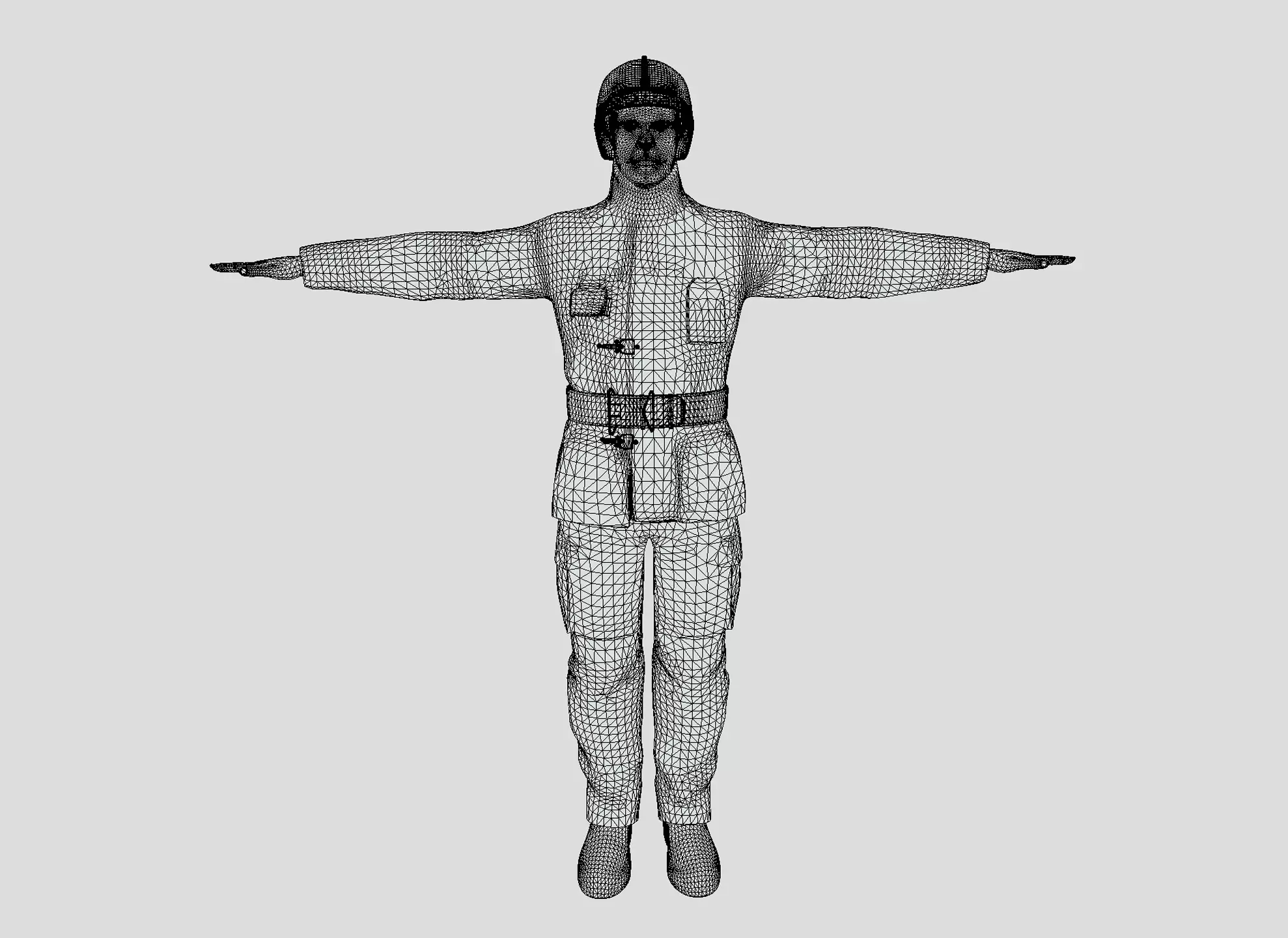 firefighter costume orange Low-poly 3D model_3