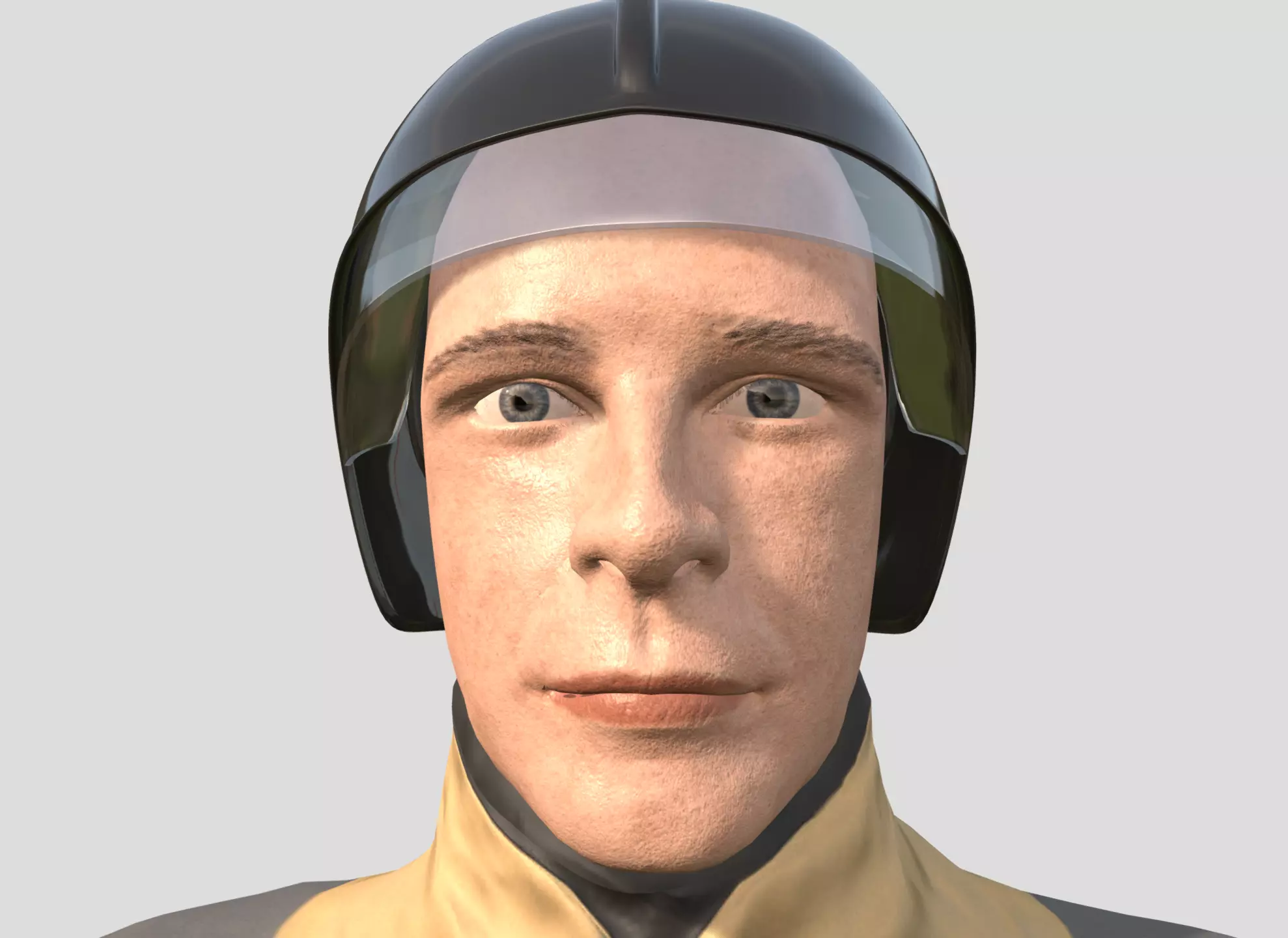 firefighter costume orange Low-poly 3D model_2