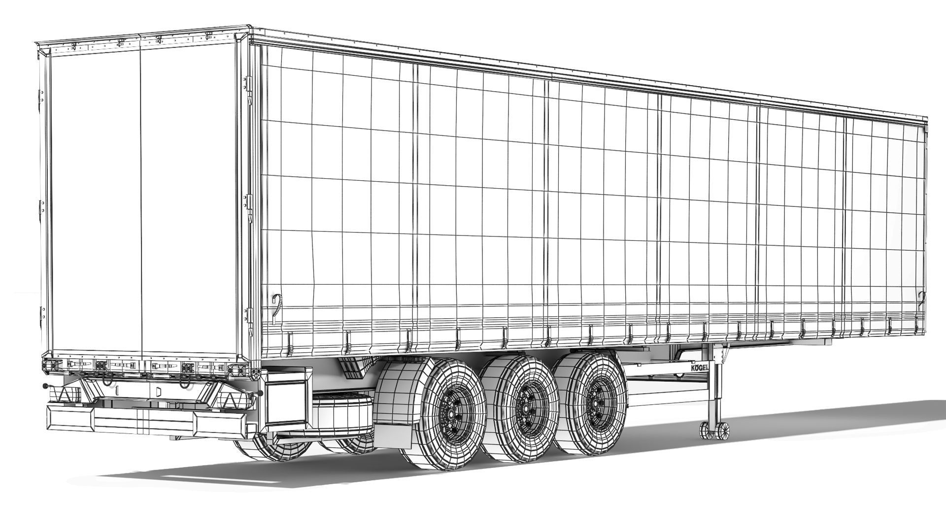 Kogel S24-1 Semi-trailer curtain 2021 3D model_9