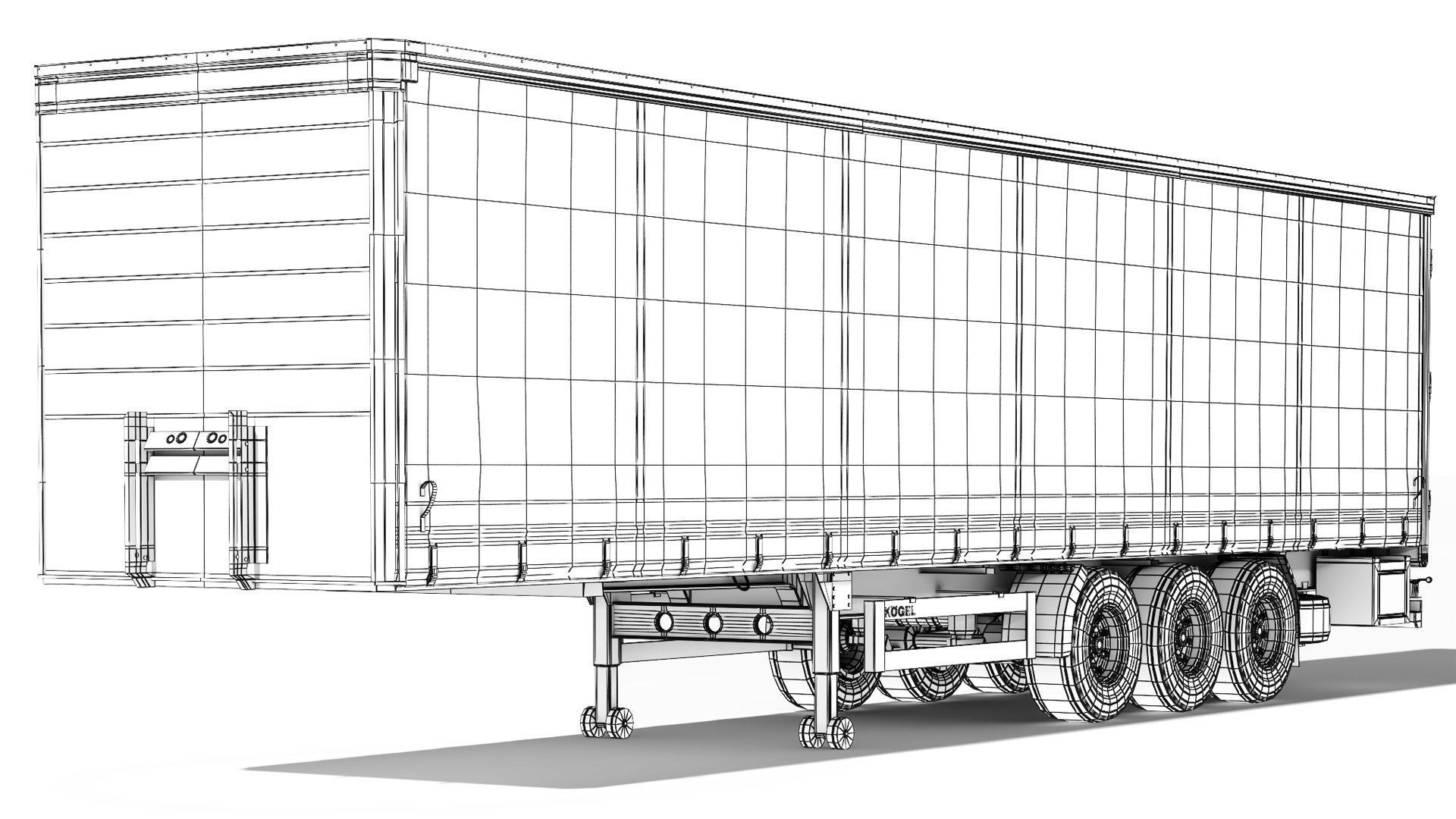 Kogel S24-1 Semi-trailer curtain 2021 3D model_8