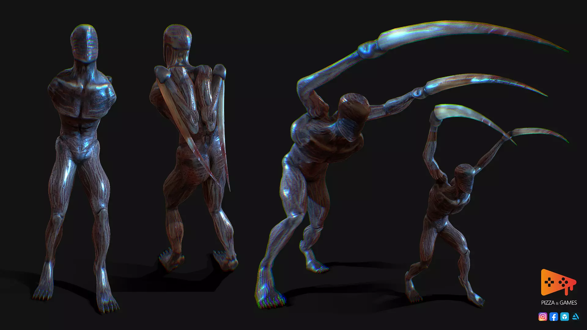 3D Demon - Horror Character - Animated Low-poly 3D model_0