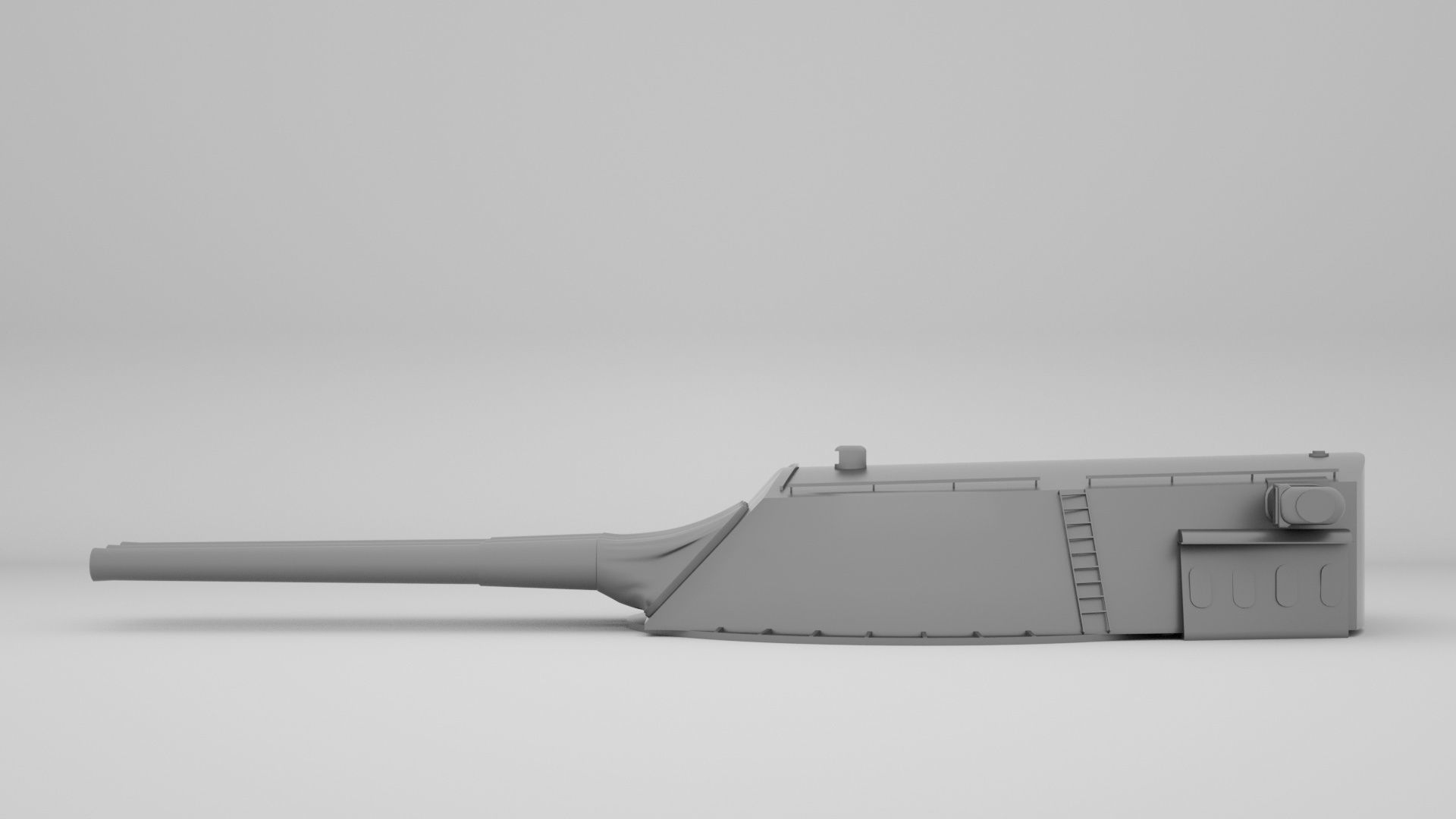 14 inch - 356mm 45 Mk8 Triple Turret Naval Gun USS Arizona 3D model_3