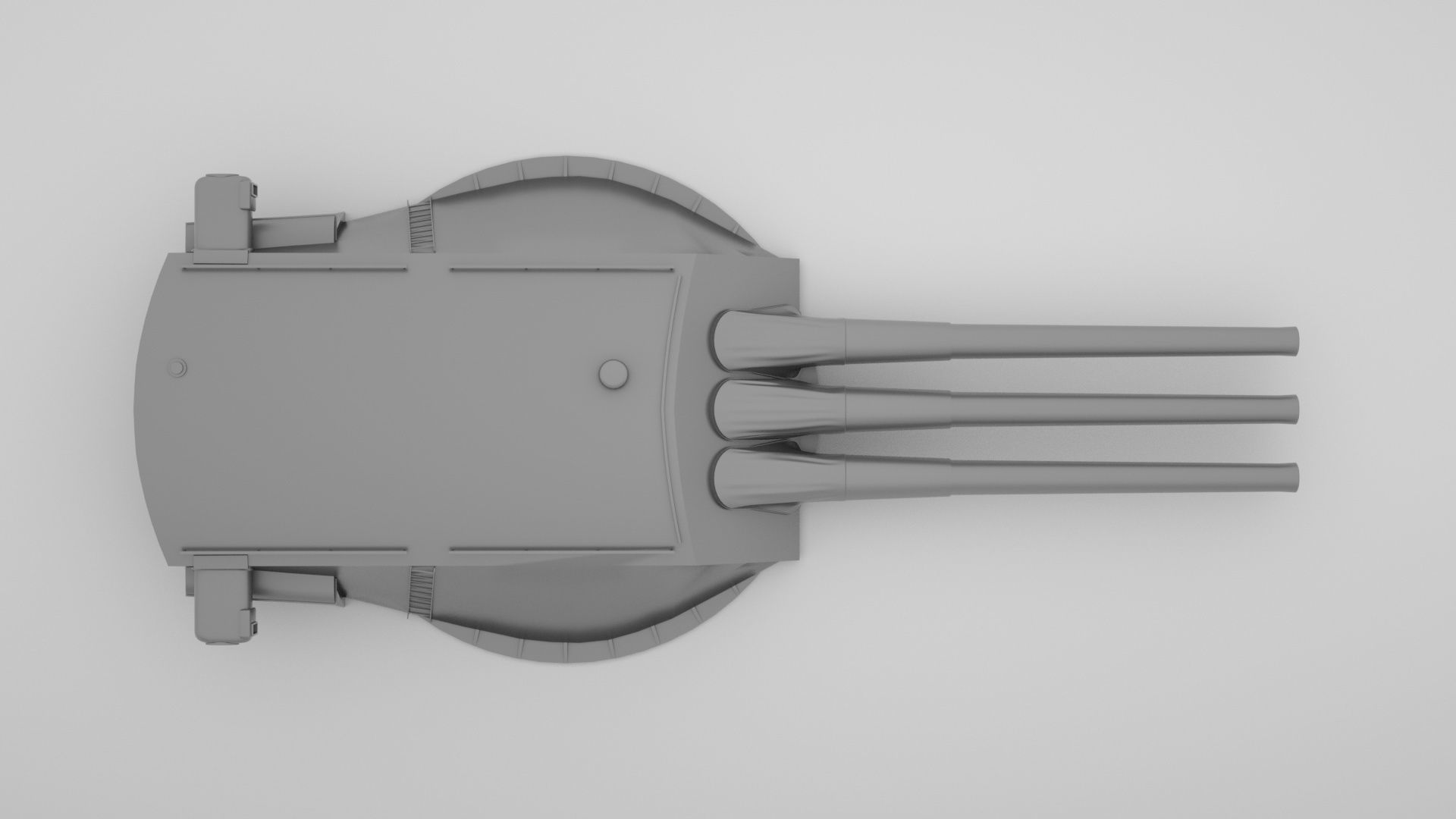 14 inch - 356mm 45 Mk8 Triple Turret Naval Gun USS Arizona 3D model_6