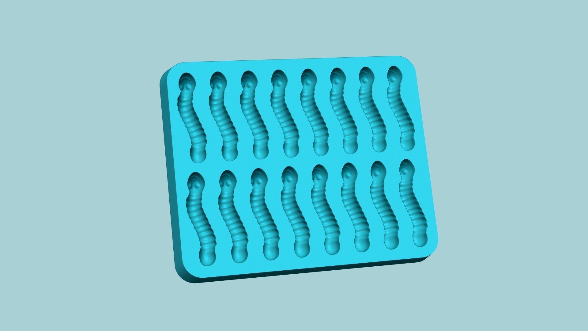 Jelly Candy Molding Snake - Gummy Mould 3D print model_6