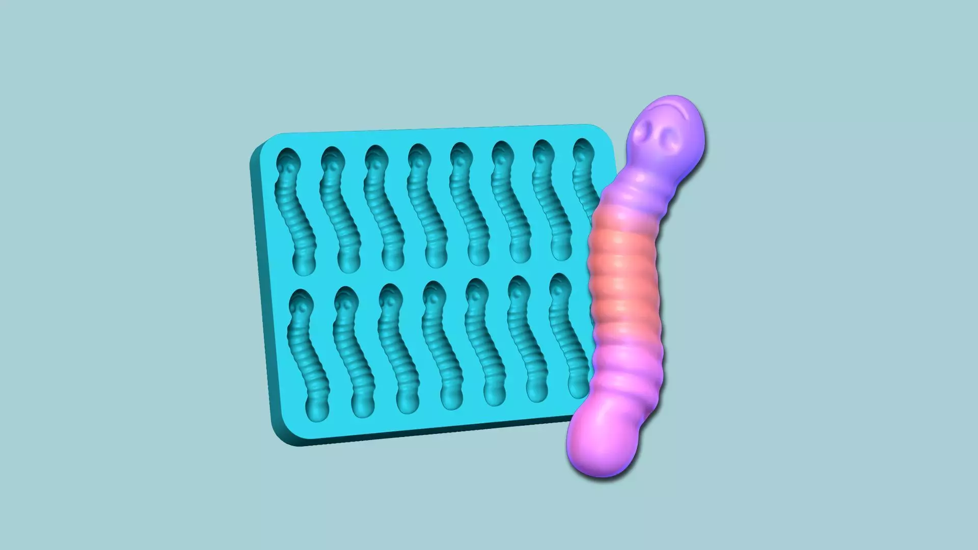 Jelly Candy Molding Snake - Gummy Mould 3D print model_0