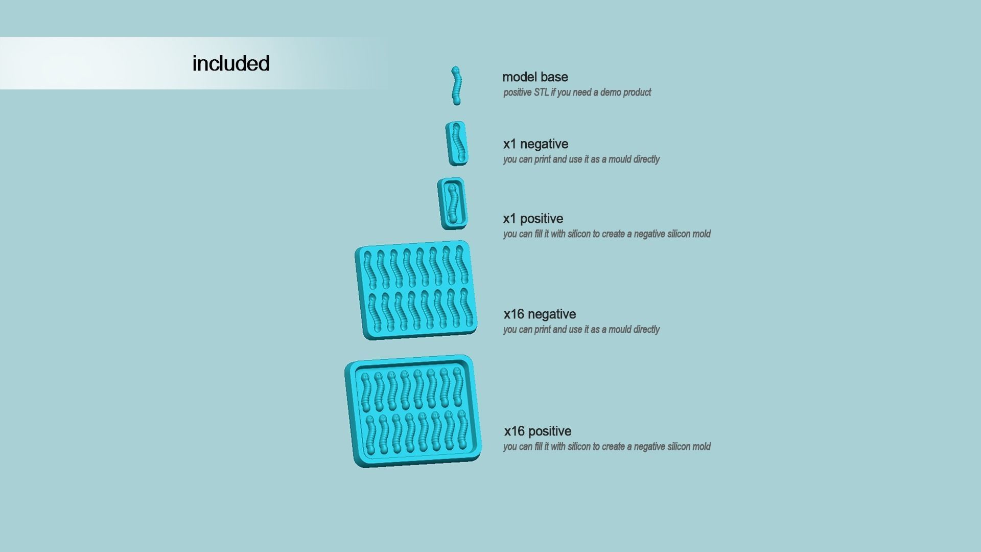 Jelly Candy Molding Snake - Gummy Mould 3D print model_1