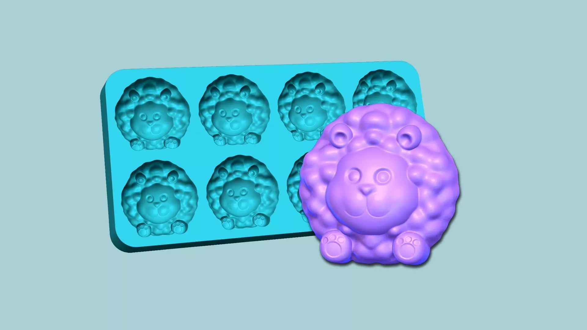 Jelly Candy Molding Sheep - Gummy Mould 3D print model_0
