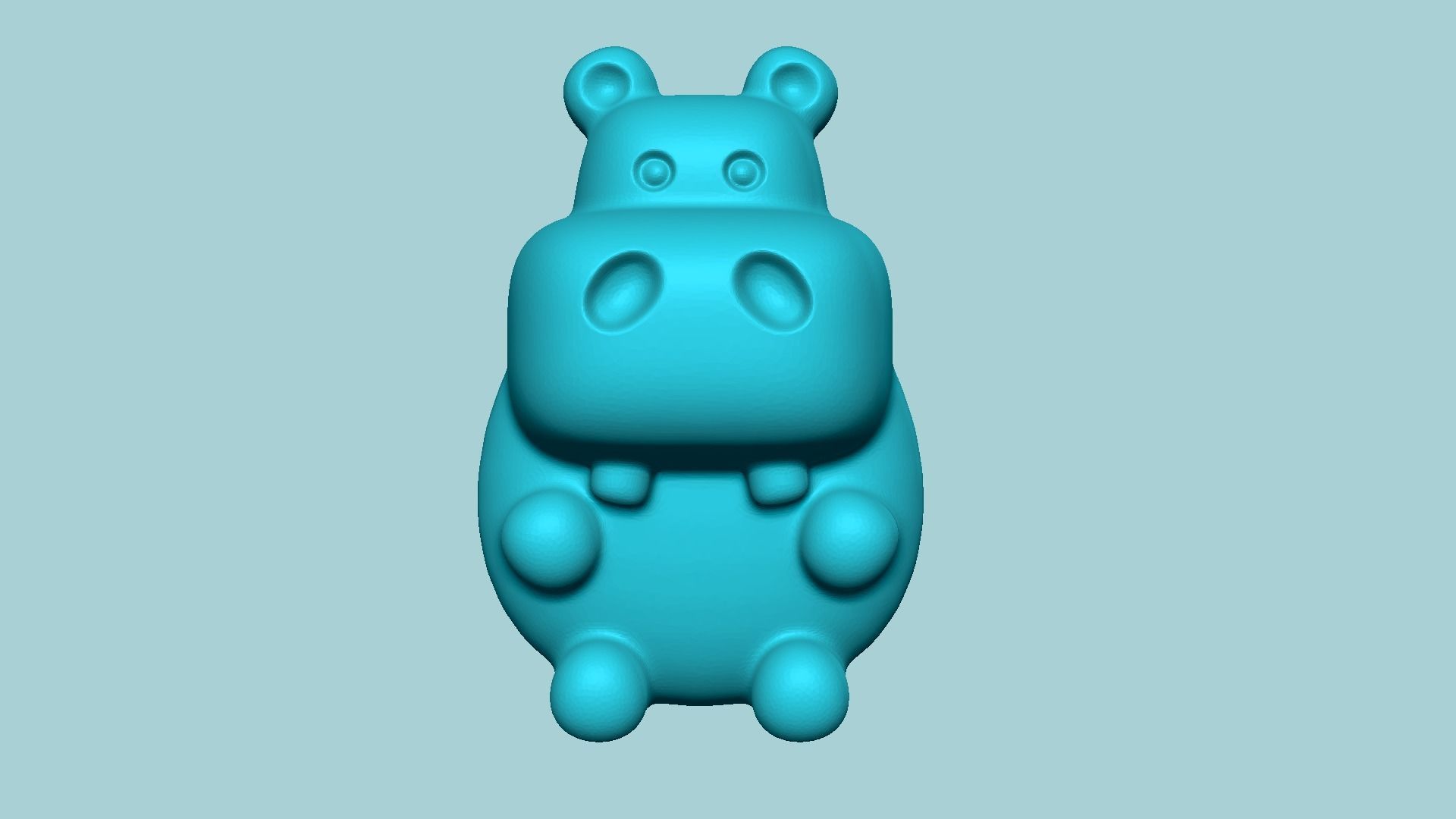 Jelly Candy Molding Hippopotamus - Gummy Mould 3D print model_3