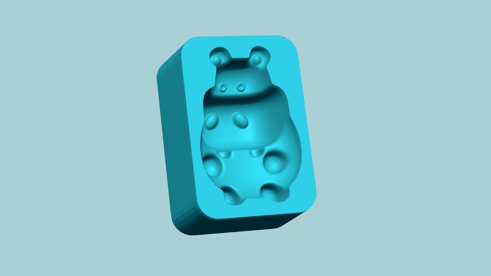 Jelly Candy Molding Hippopotamus - Gummy Mould 3D print model_4