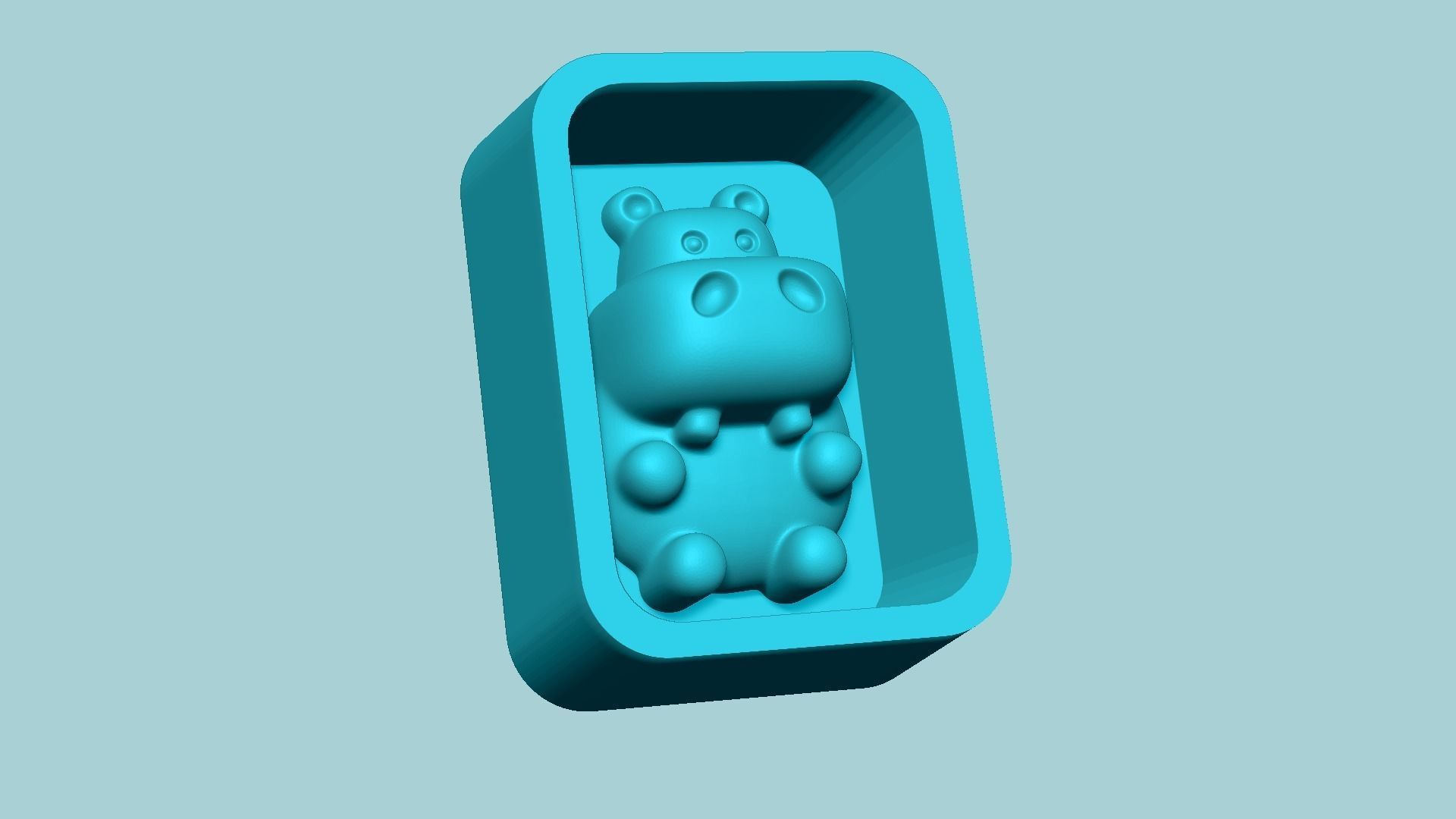 Jelly Candy Molding Hippopotamus - Gummy Mould 3D print model_5