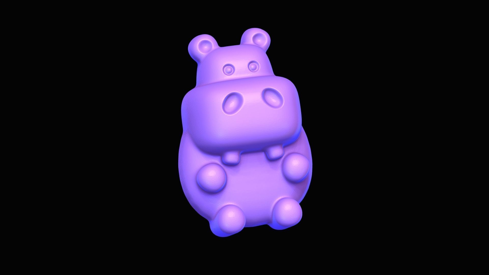 Jelly Candy Molding Hippopotamus - Gummy Mould 3D print model_9