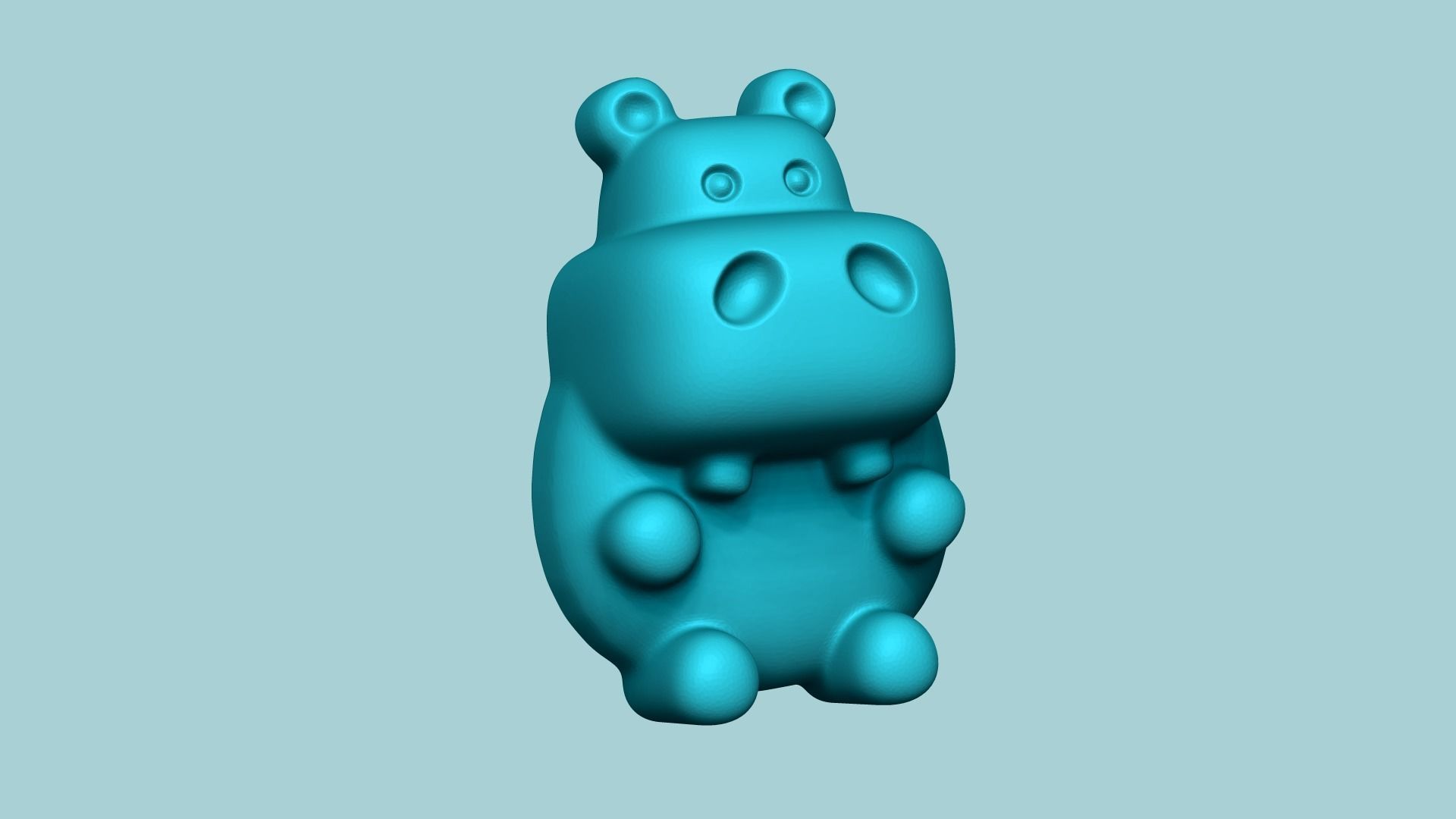 Jelly Candy Molding Hippopotamus - Gummy Mould 3D print model_2