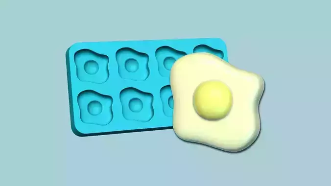Jelly Candy Molding Fried Egg - Gummy Mould 3D print model