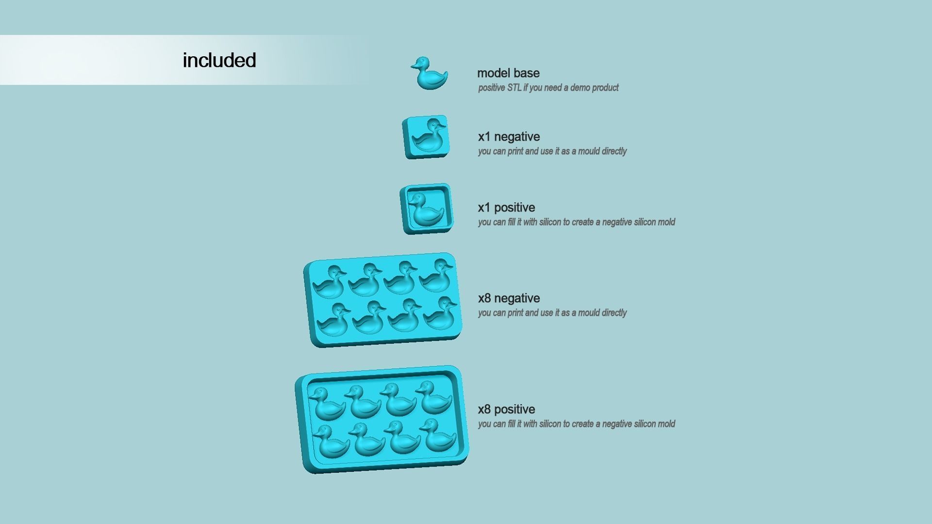 Jelly Candy Molding Duck - Gummy Mould 3D print model_1