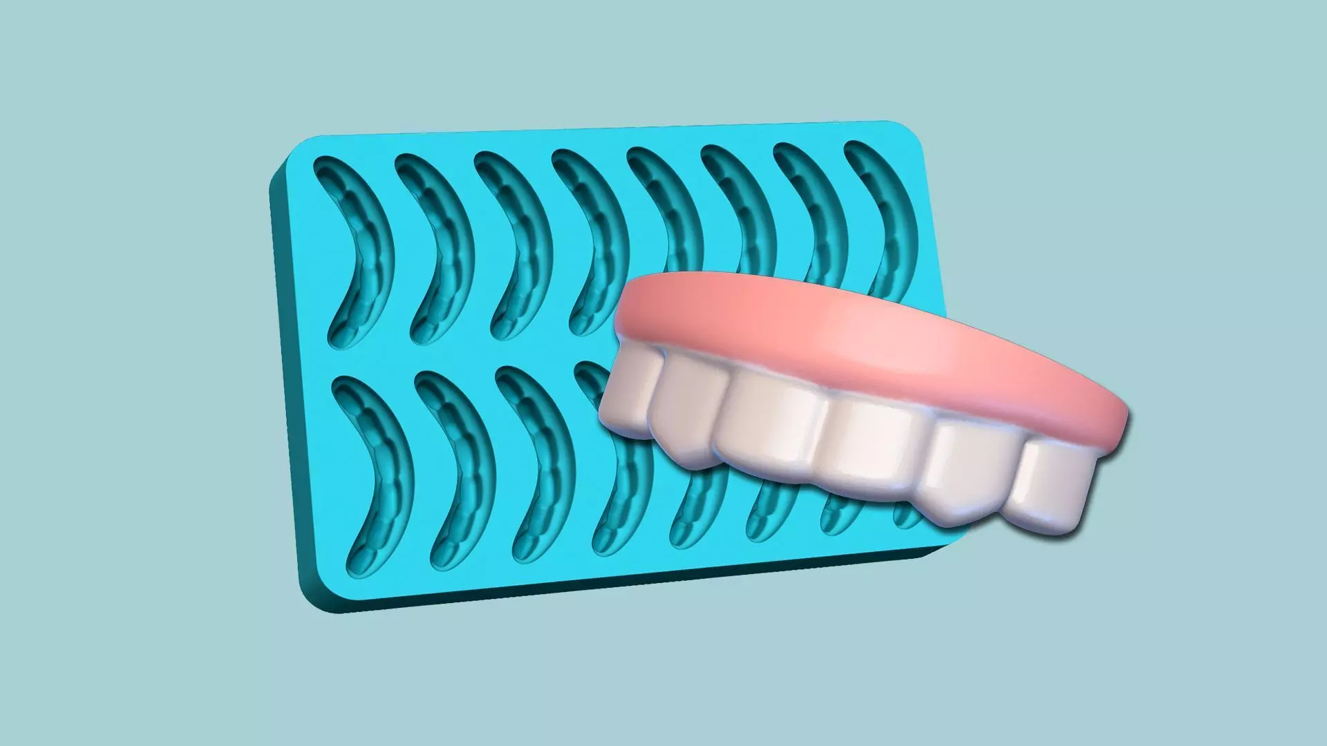 Jelly Candy Molding Denture - Gummy Mould 3D print model_0