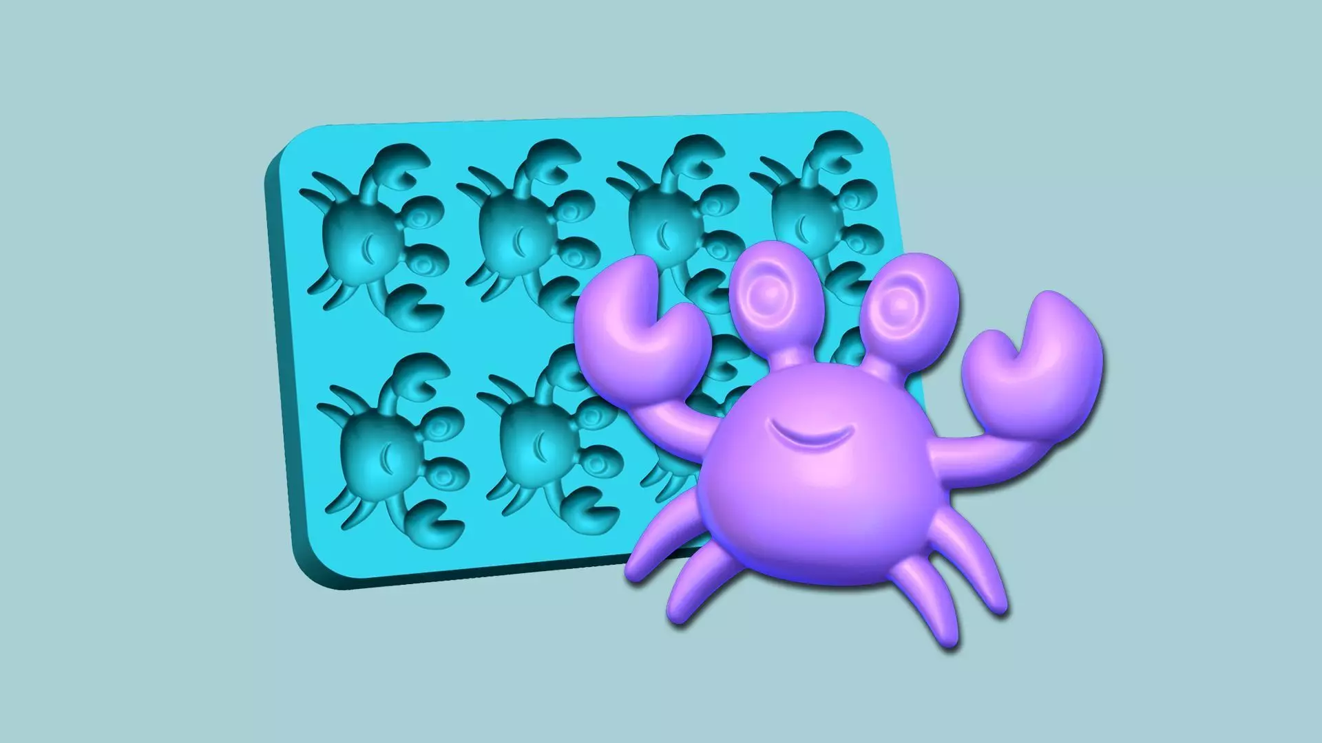 Jelly Candy Molding Crab - Gummy Mould 3D print model