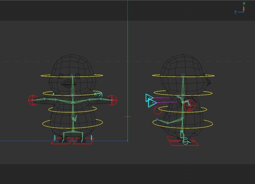 Rigged Cartoon Penguin Low-poly 3D model_7