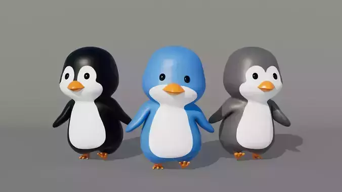 Rigged Cartoon Penguin