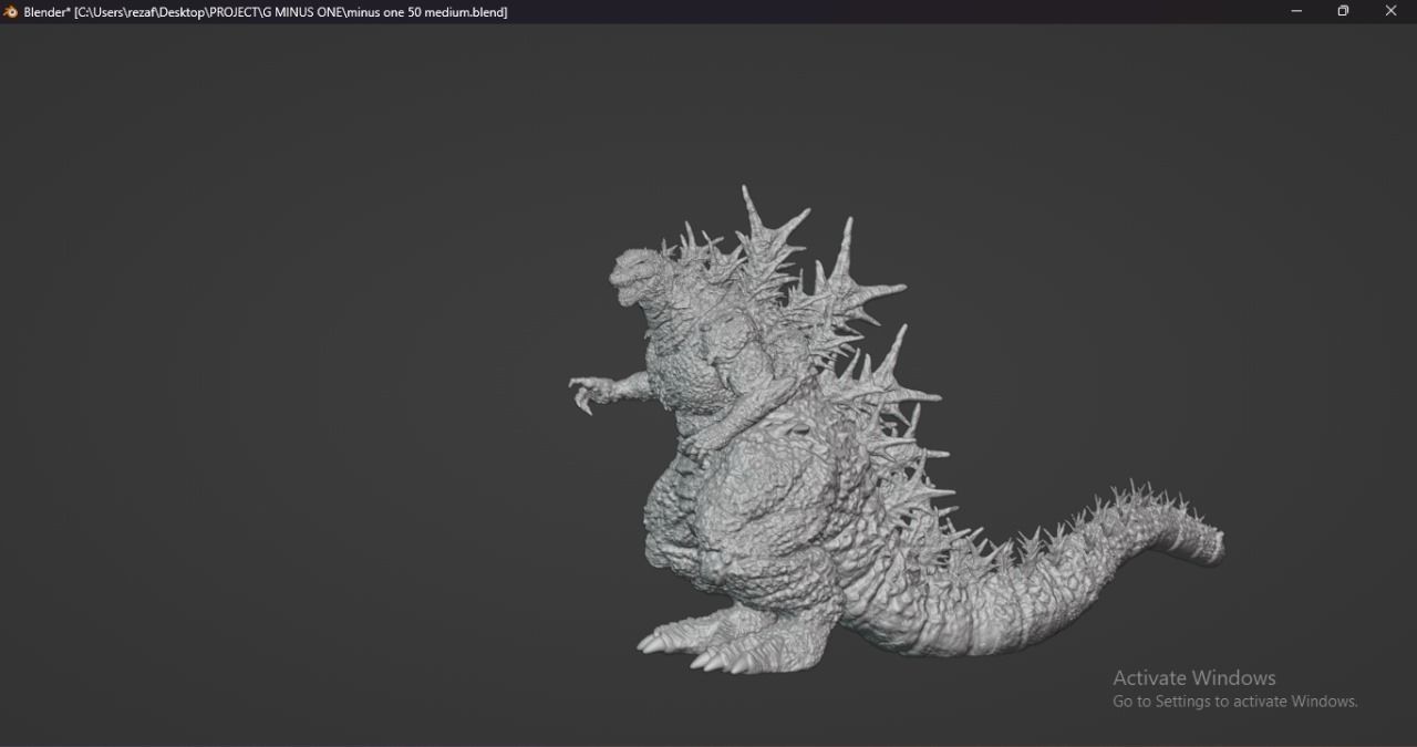 Godzila minus one  3D print model_1