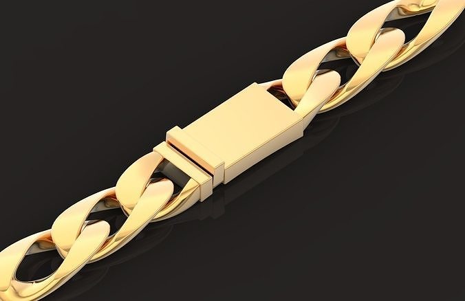 cuban bracelet lock Solid Thick Clasp Hip Hop 3D print model