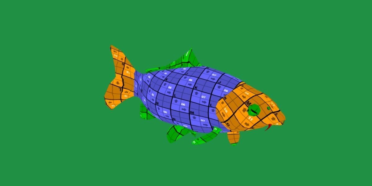 Common Eurasian Carp Fish Low-poly 3D model_17