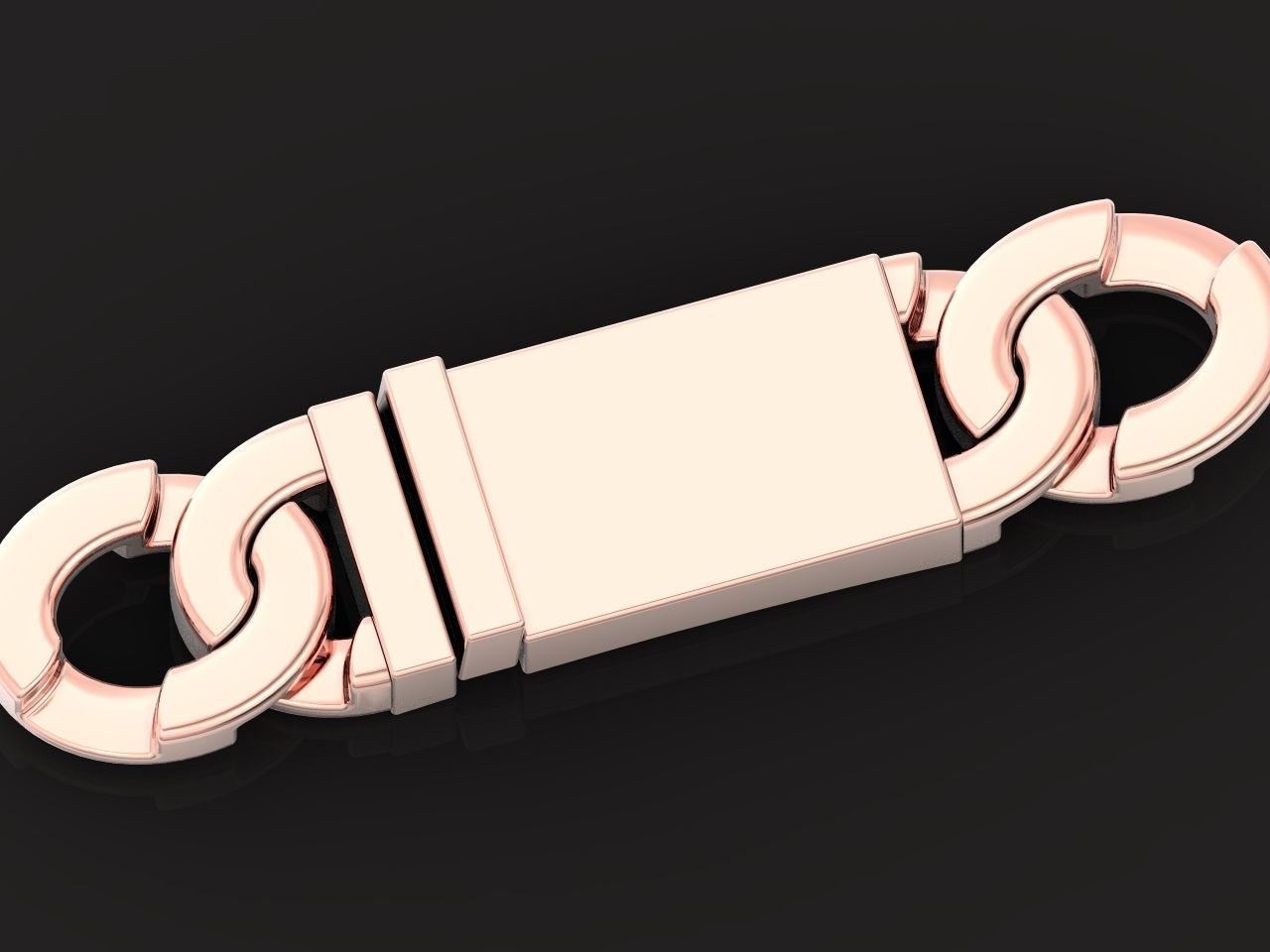 cuban link wide heavy bracelet lock Solid Thick Clasp Hip Hop 3D print model_27