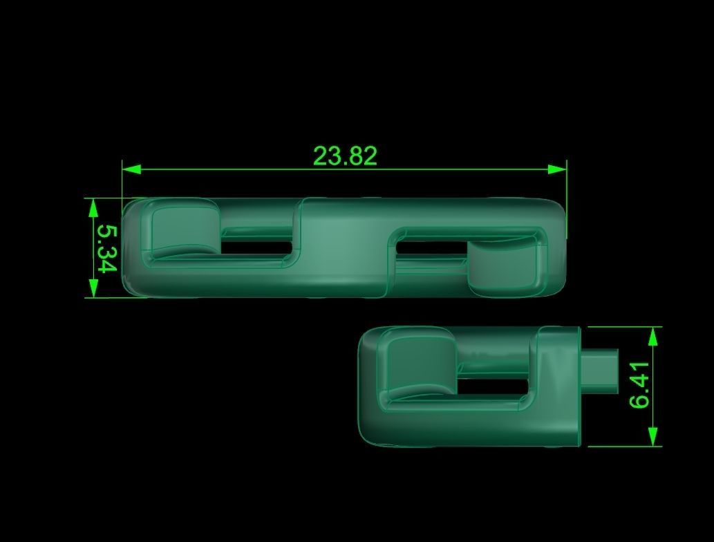 cuban link wide heavy bracelet lock Solid Thick Clasp Hip Hop 3D print model_12