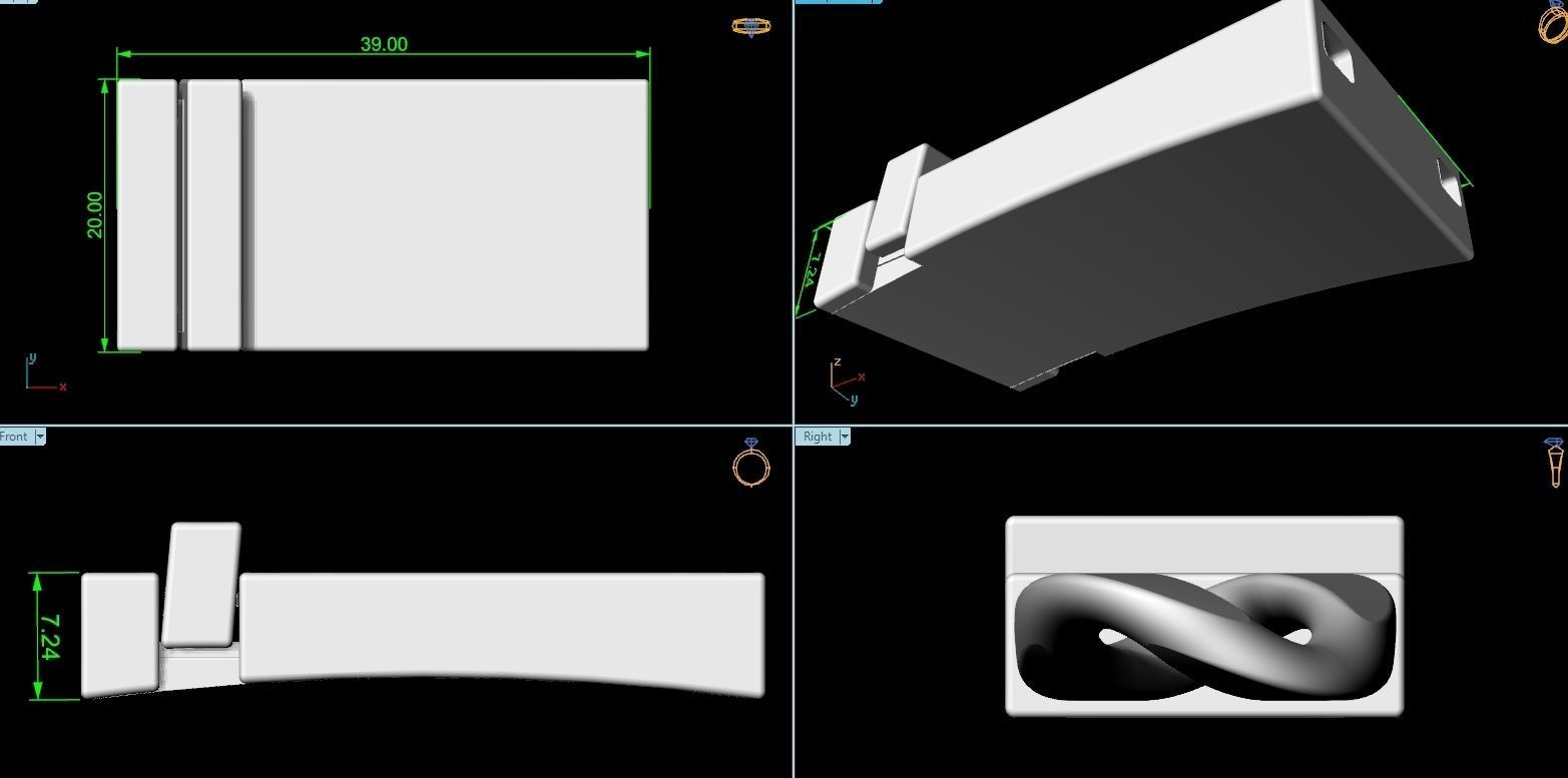 cuban link wide heavy bracelet lock Solid Thick Clasp Hip Hop 3D print model_37