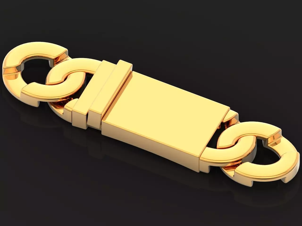 cuban link wide heavy bracelet lock Solid Thick Clasp Hip Hop 3D print model_0