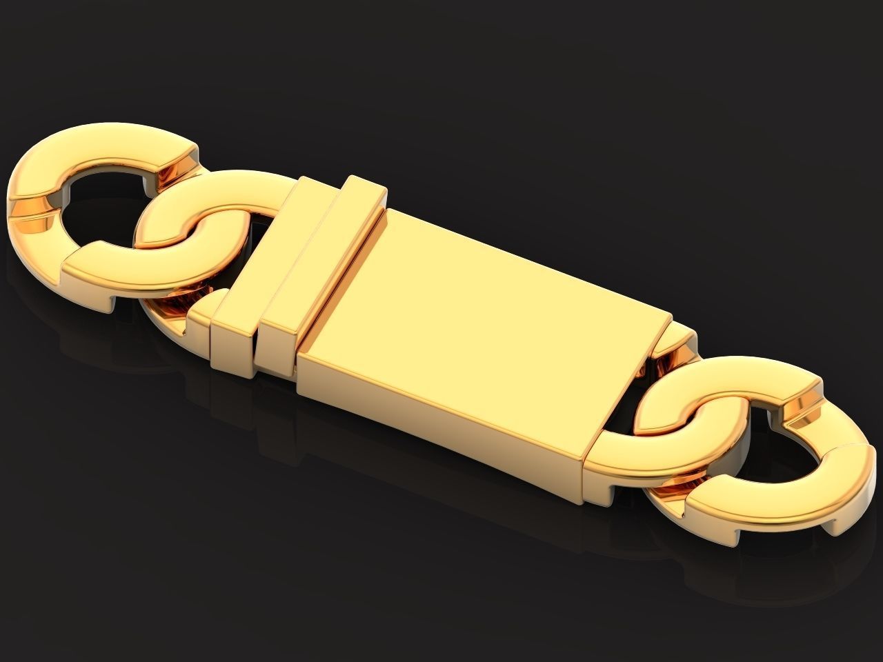 cuban link wide heavy bracelet lock Solid Thick Clasp Hip Hop 3D print model_31