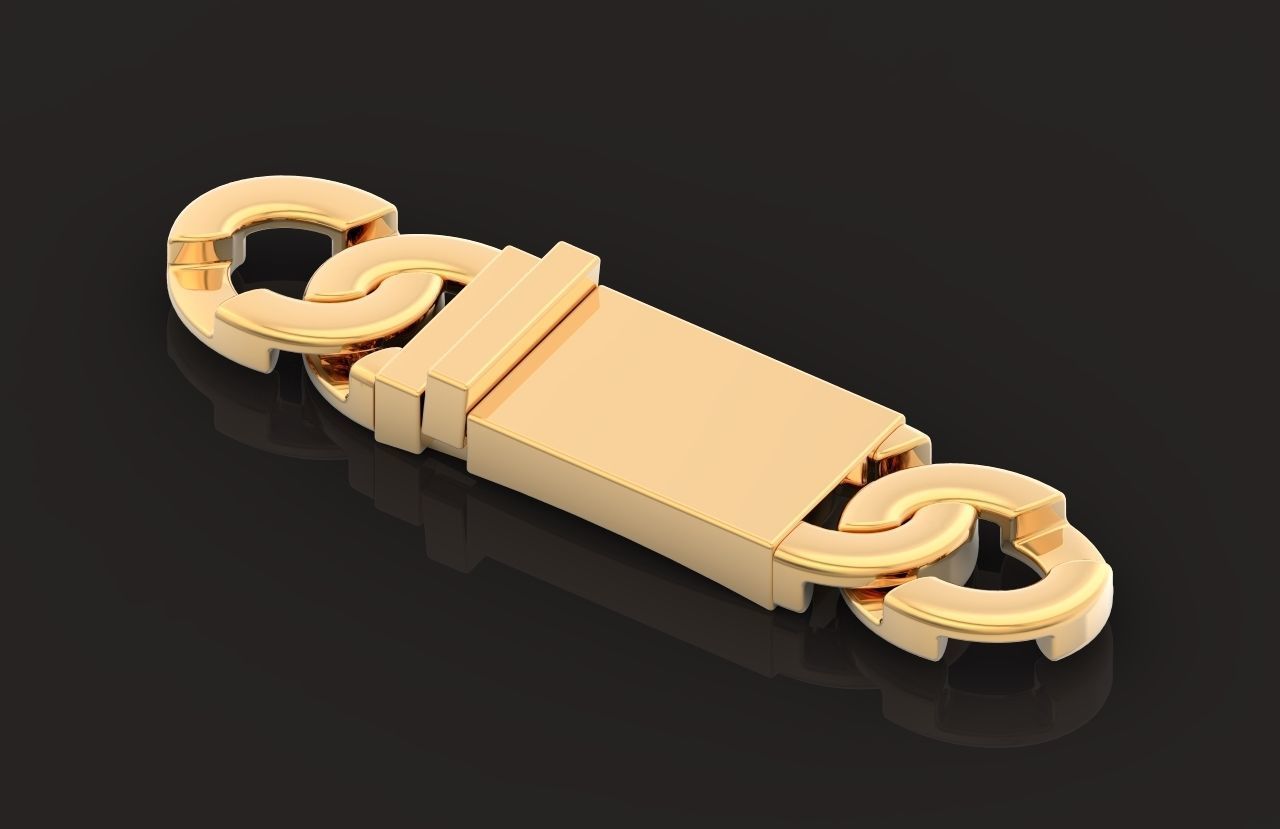 cuban link wide heavy bracelet lock Solid Thick Clasp Hip Hop 3D print model_19