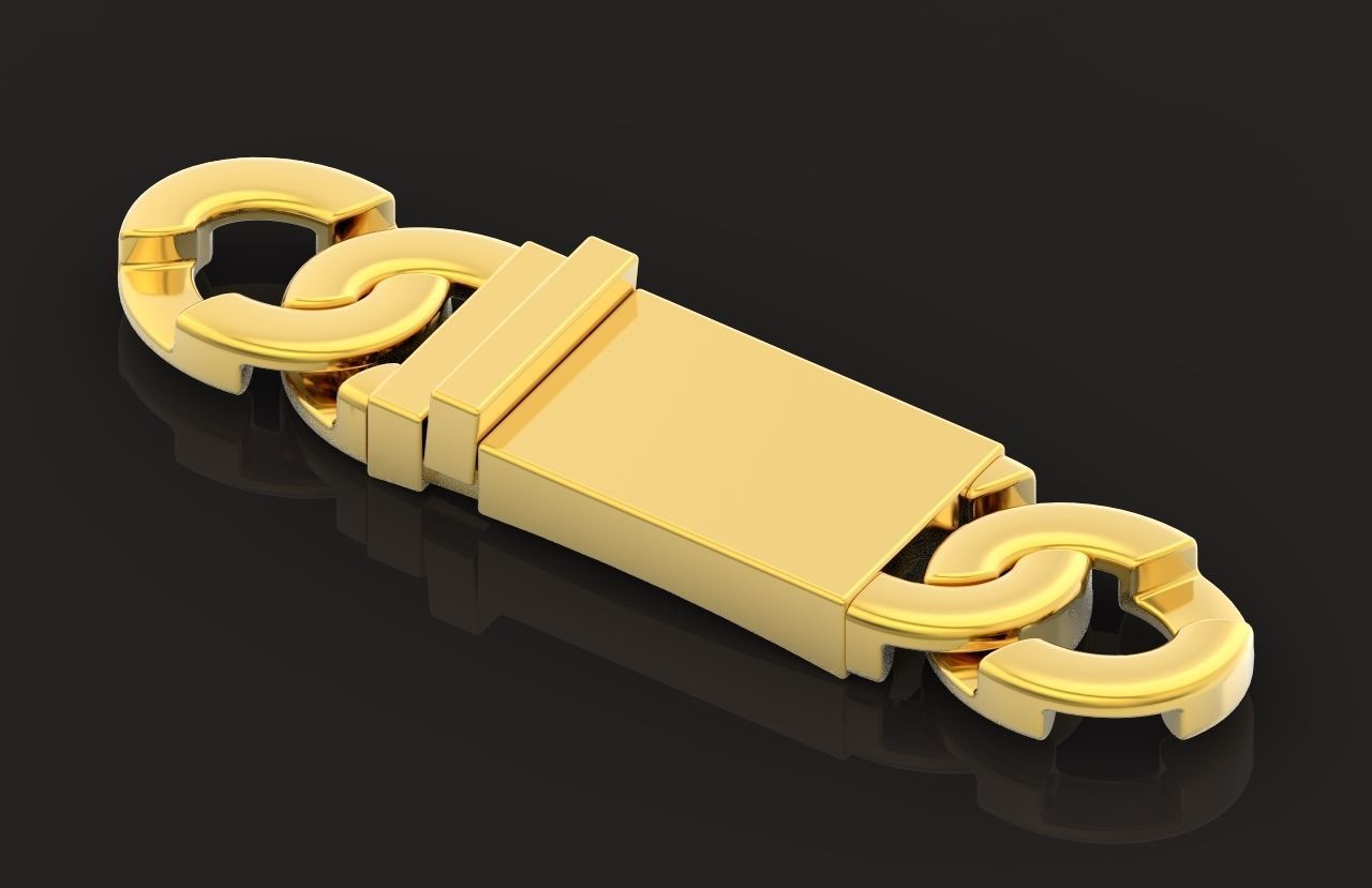 cuban link wide heavy bracelet lock Solid Thick Clasp Hip Hop 3D print model_40