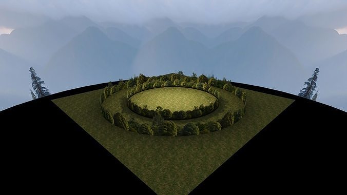 Trees Background Low-poly 3D model 2