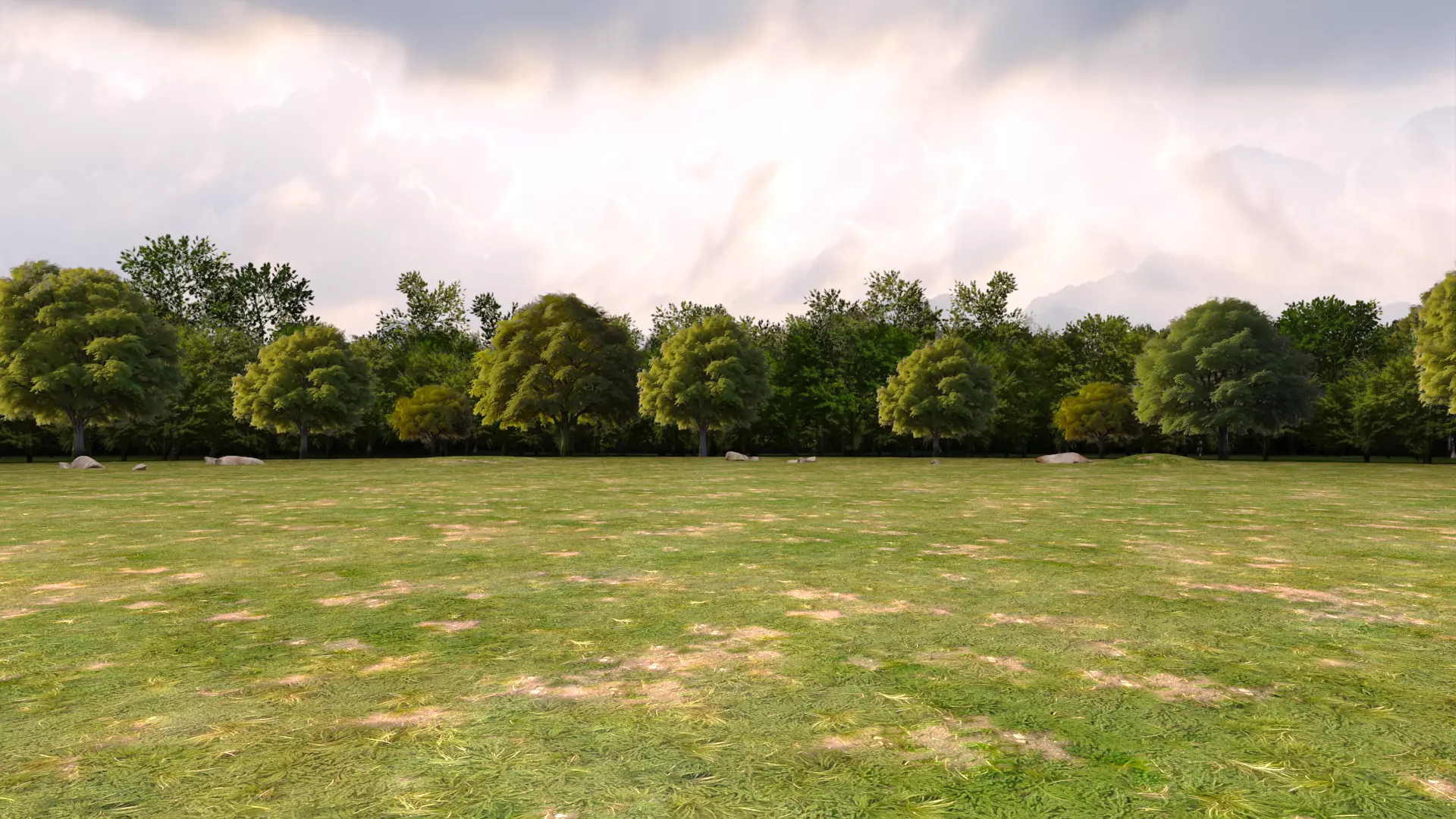 Trees Background Low-poly 3D model_0