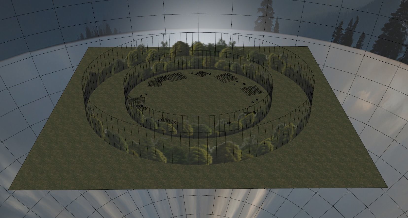 Trees Background Low-poly 3D model_8