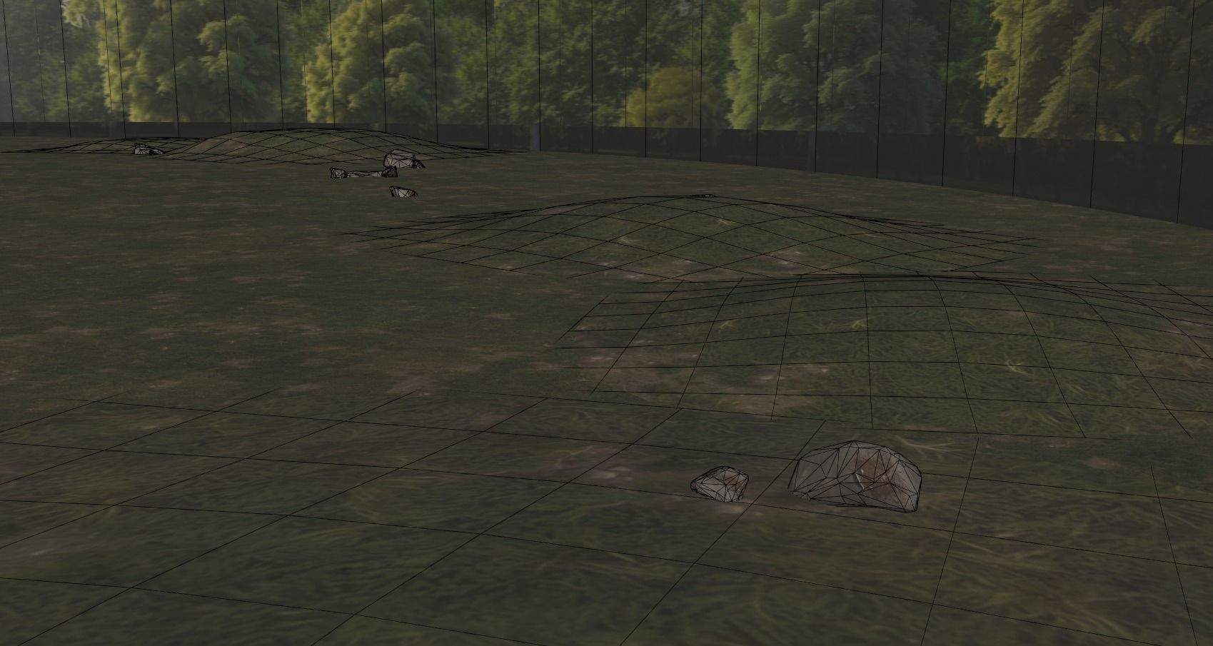 Trees Background Low-poly 3D model_11