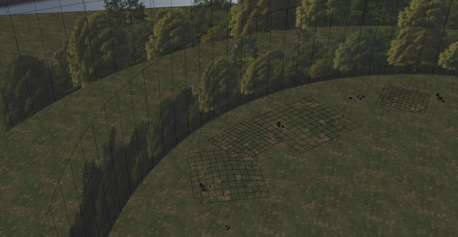 Trees Background Low-poly 3D model_10